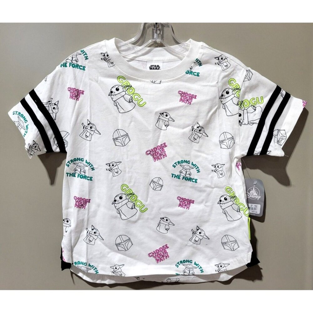 Disney Star Wars The Mandalorian Artwork Design Ringer Tee - Girls' Medium 8/10 - Picture 2 of 8